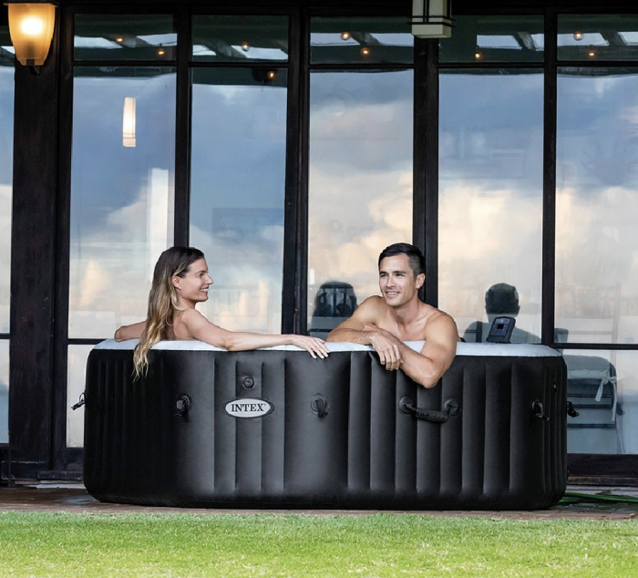Spa hinchable – INTEX – Carbono para 4 personas + cubierta térmica – LIQUIDACIÓN - Imagen 9