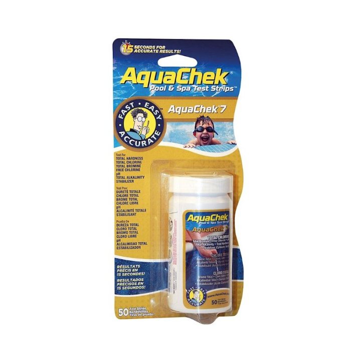 Caja de 50 tiras reactivas AquaChek 7 en 1 para piscinas y spas - Imagen 1