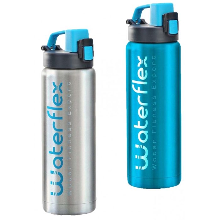 gourde-isotherme-waterflex.jpg Botella de agua isotérmica Waterflex - azul o plateada - Imagen 1