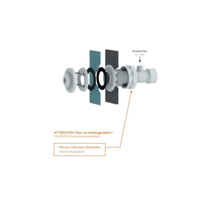 Kit completo ACIS Spa: 9 chorros + bomba NCC 215M - para piscinas de paneles y de hormigón/revestimiento - Imagen 3