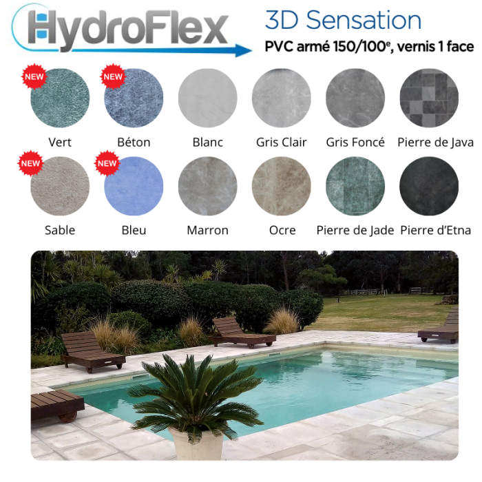 liner-pvc-arme-hydroflex-3d-sensation-superieur-verni-relief-150100e.png Revestimiento de PVC reforzado Hydroflex 3D Sensation, relieve barnizado superior 150/100. - Imagen 1