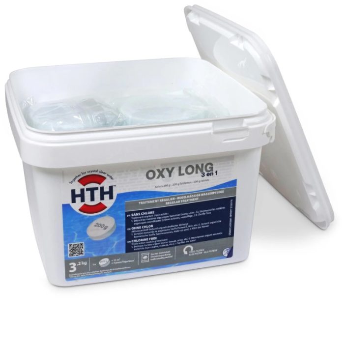 Tabletas multifuncionales de oxígeno activo HTH OXYGEN 3 en 1, 200 g - 3,2 kg - Imagen 3