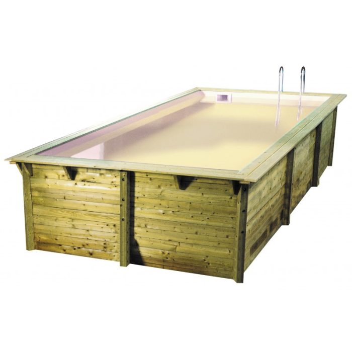 Piscina rectangular de madera Ubbink Azura 505 x 350 x H 126 cm - Imagen 2