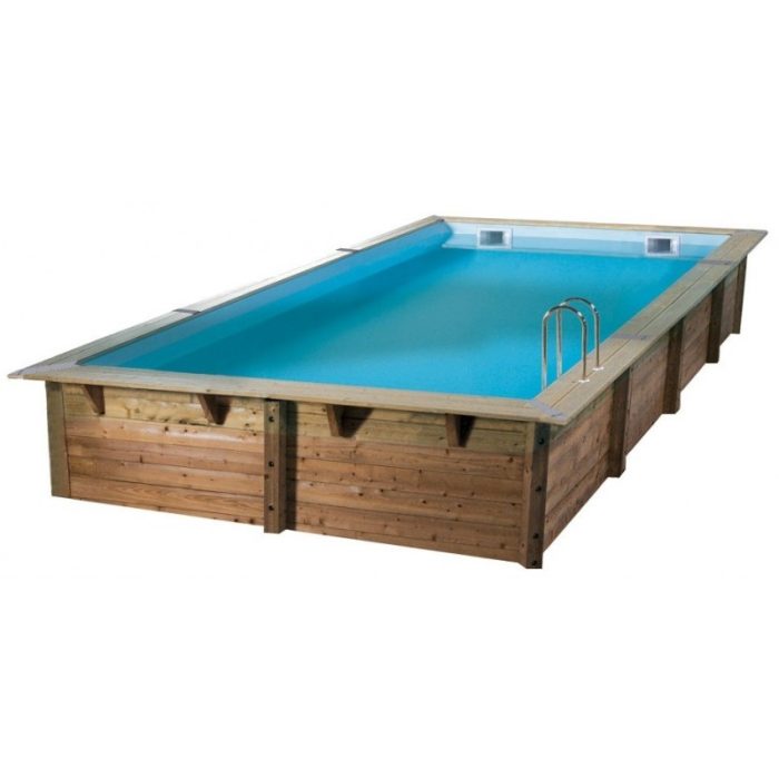 piscine-bois-ubbink-linea-500-x-800.jpg Piscina rectangular de madera Ubbink Linéa de 500 x 800 x 150 cm. - Imagen 1