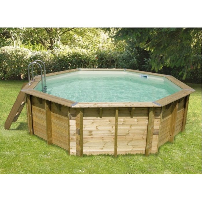 Piscina octogonal de madera Ubbink Océa, Ø 430 x H 120 cm - Imagen 2