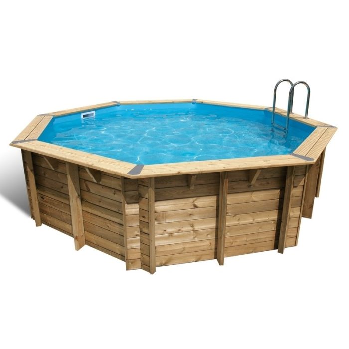 Piscina octogonal de madera Ubbink Océa, Ø 430 x H 120 cm - Imagen 1