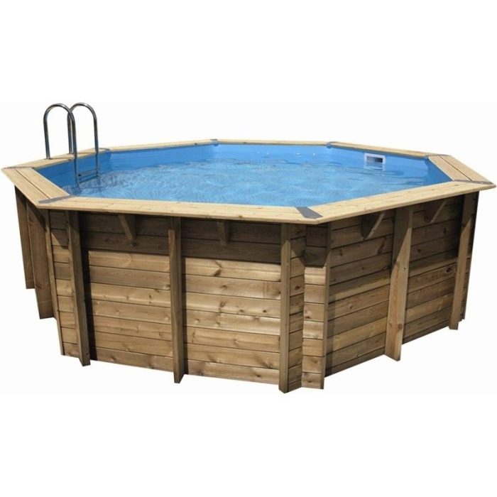 Piscina octogonal de madera Ubbink Océa, Ø 510 x H 120 cm - Imagen 1