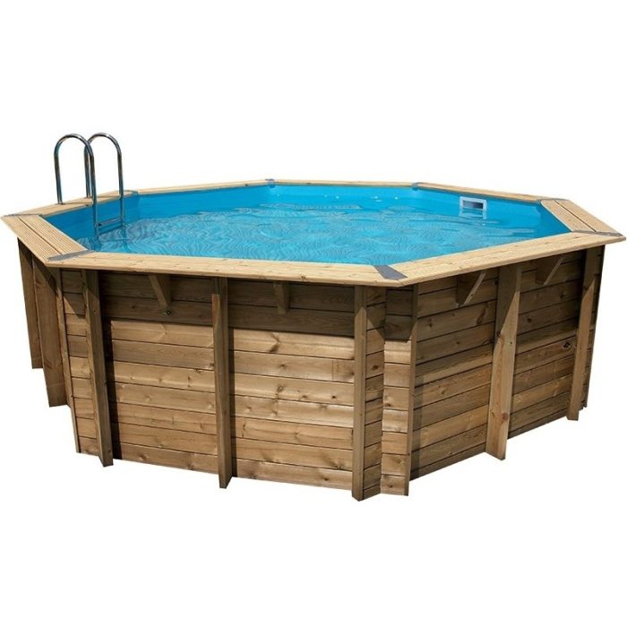 Piscina octogonal de madera Ubbink Océa, Ø 580 x H 130 cm - Imagen 1