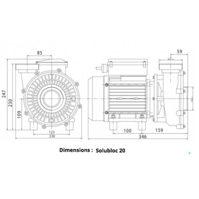Bomba de circulación ACIS Vipool Solubloc PHT compatible con Desjoyaux - Imagen 2