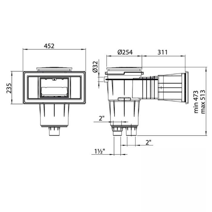 Skimmer Astral Prestige de 17,5 L, abertura grande - piscina de hormigón/revestida - Imagen 4